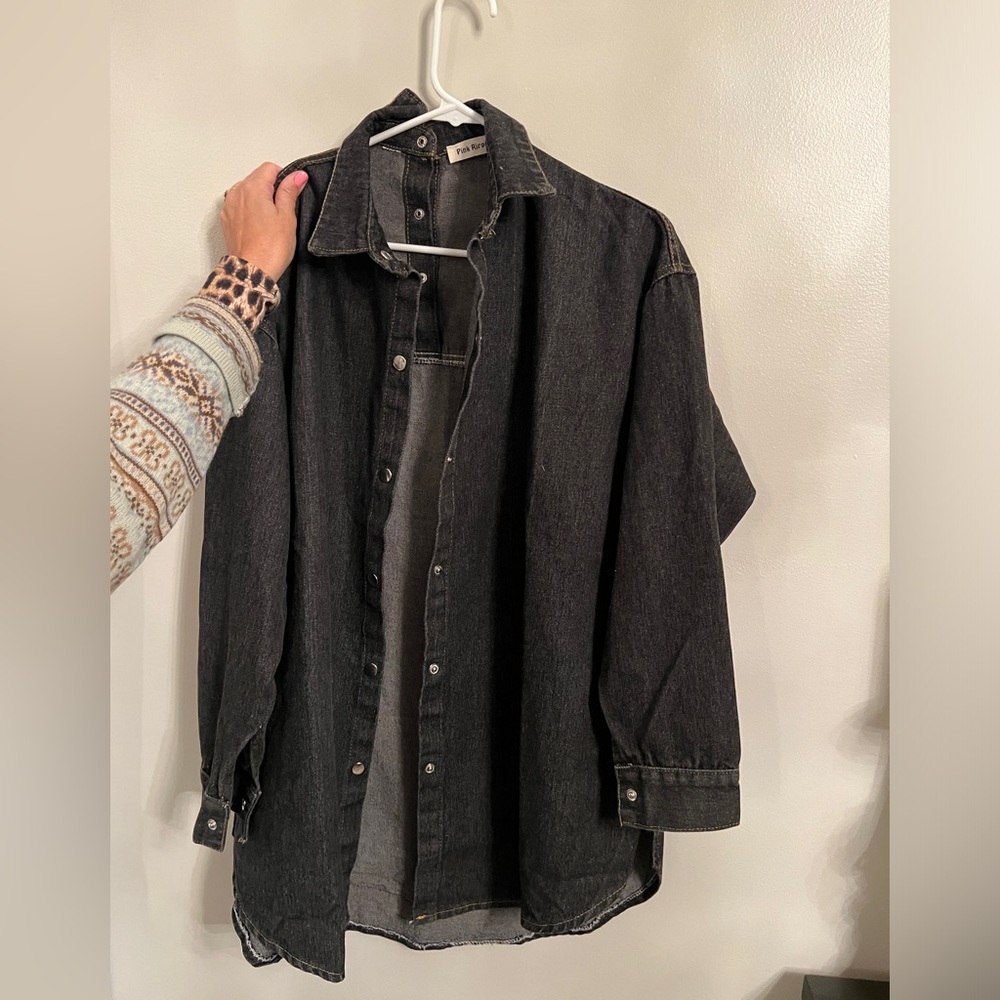 DRESSED IN LALA vintage oversized denim shacket